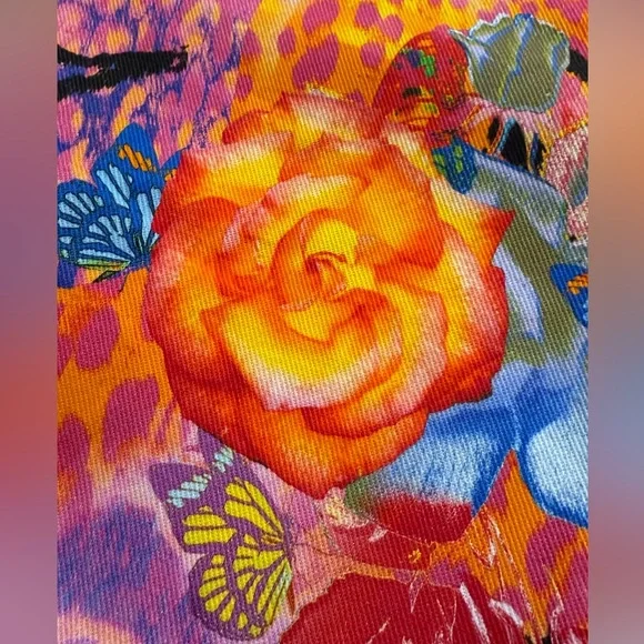 Floral Animal Print Straight Leg Jeans - Picture 3 of 8